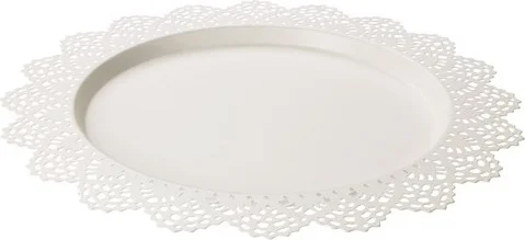 Ikea Candle Plate Tray White Color 37 cm Decoration Presentation Candle Plate