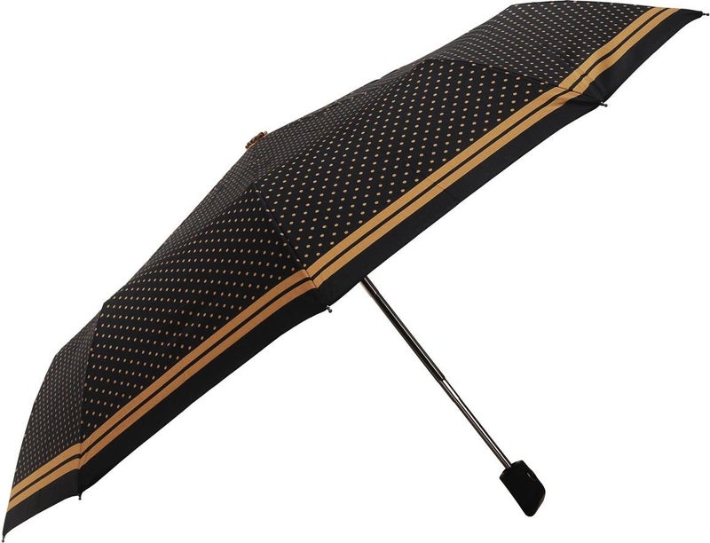 April Fully Automatic Luxury Umbrella Yellow Polka Dot Black  - Image 1