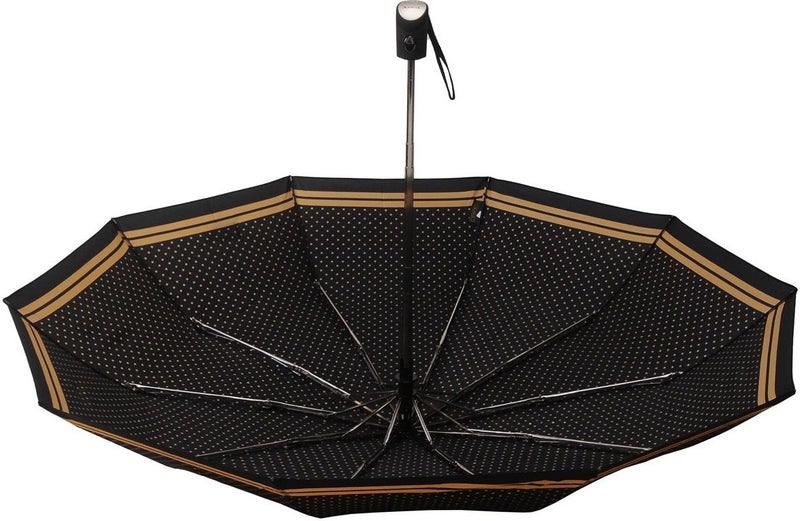 April Fully Automatic Luxury Umbrella Yellow Polka Dot Black  - Image 2