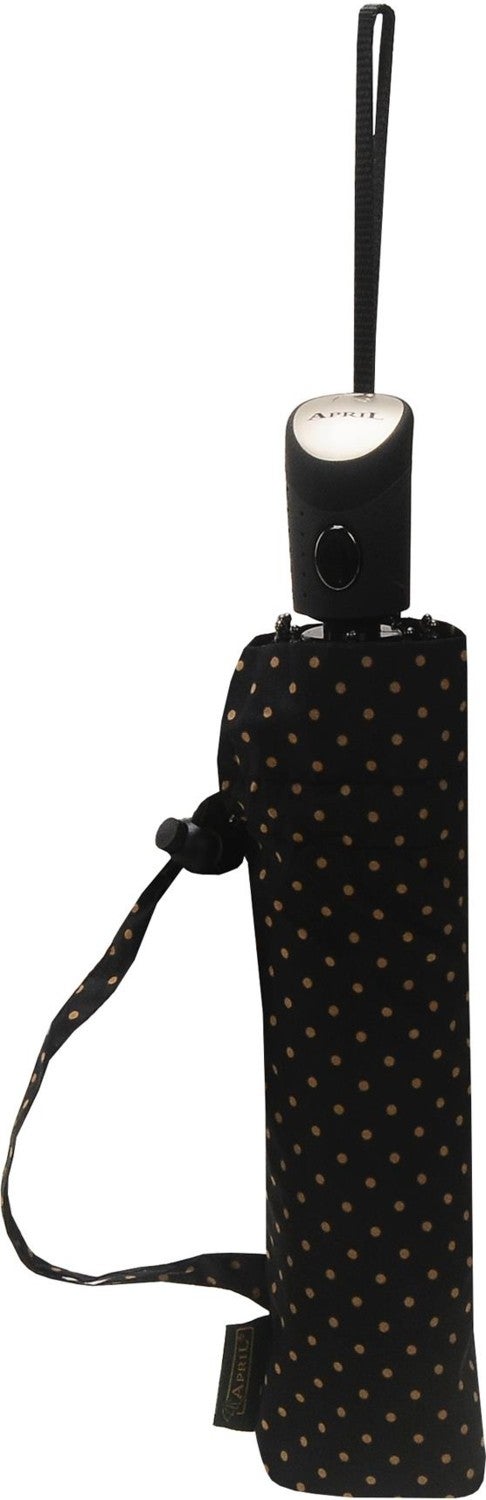 April Fully Automatic Luxury Umbrella Yellow Polka Dot Black  - Image 5