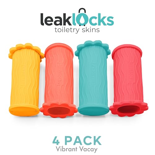 Rinseroo LeakLocks® Toiletry Skins™ Elastic Sleeve for Leak Proofing Travel Container in Luggage. For Standard and Travel Sized Toiletries. Reusable Accessory for Travel Bag Suitcase and Carry-on Luggage - Image 3