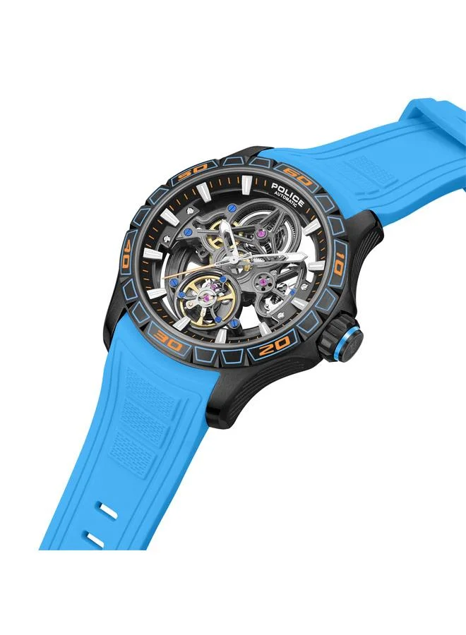 POLICE Spirit Gunmetal Dial Silicone Strap Analog Watch for Men, 45mm