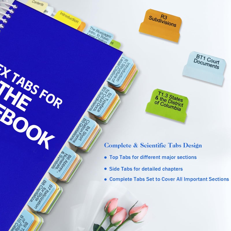 Tojoyify Index Tabs for The Bluebook 22nd Edition, Complete Book Tabs Set with Blanks, Bookmarker, Laminated Color-Coded with Alignment Guide & Page Numbers (Book Not Included) - Image 2