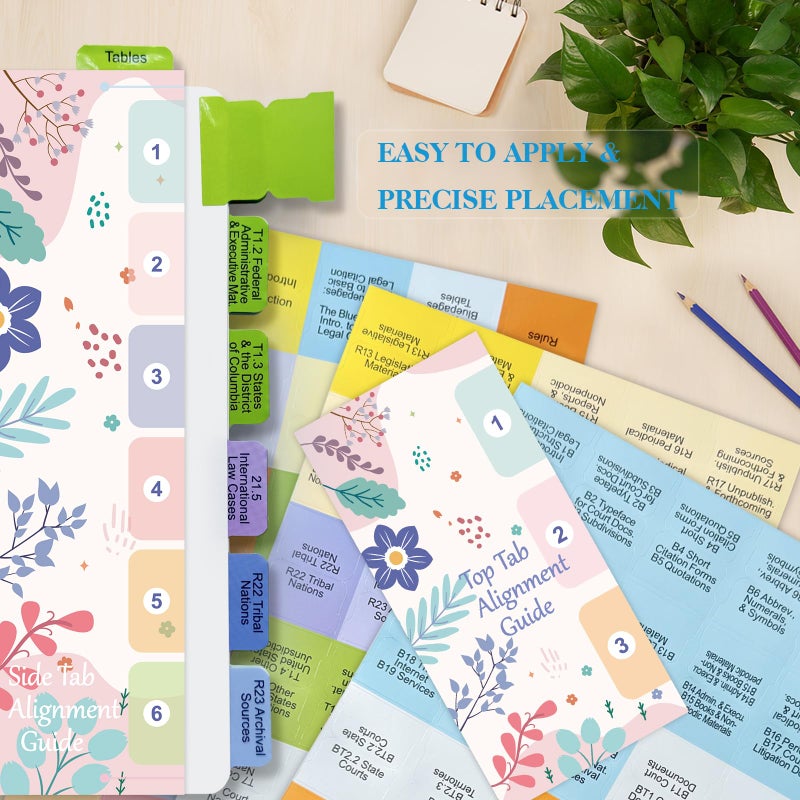 Tojoyify Index Tabs for The Bluebook 22nd Edition, Complete Book Tabs Set with Blanks, Bookmarker, Laminated Color-Coded with Alignment Guide & Page Numbers (Book Not Included) - Image 4