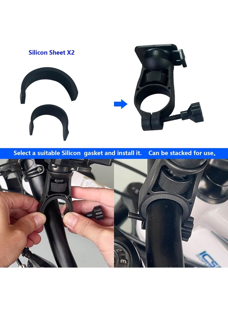 حامل هاتف للدراجة مُحسّن، قفل وفتح سريع بيد واحدة لحامل هاتف الدراجة النارية، حامل هاتف لمقود الدراجة مع قفل رباعي الاتجاهات متوافق مع جميع طرز الهواتف - Image 4