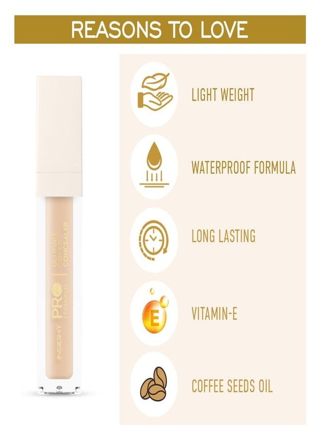INSIGHT Professional Ultimate Cover Concealer (LN-08) | Lightweight, Long-Lasting & Waterproof | Enriched with Vitamin E & Coffee Seed Oil - 20g - Image 2