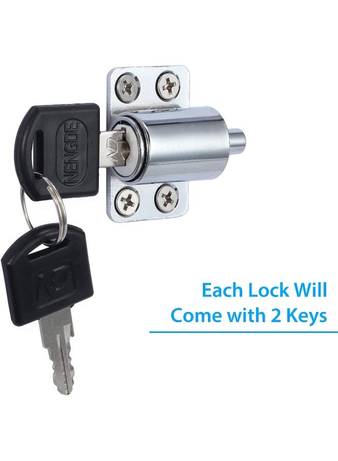 Rubik Sliding Window Door Push Lock with 2 Keys, Child Safety Protection Anti Theft Patio Stopper Security Lock (Silver, 2 Pack) - Image 5