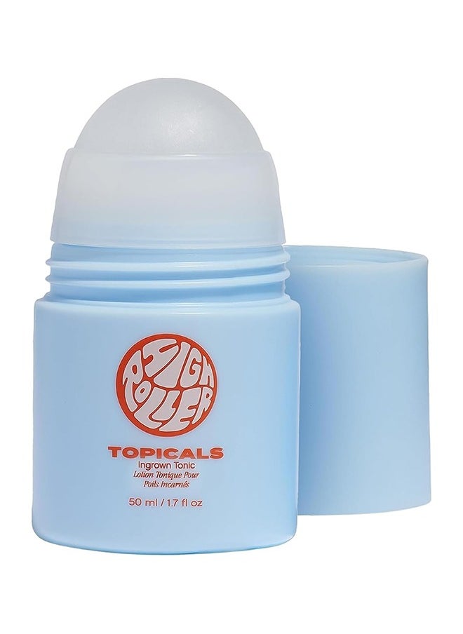 TOPICALS Ingrown Tonic Lolion Tonique Pour Poils Incarne, with Salicylic Acid, AHAs and BHAs, Daily Treatment for Razor Bumps, Irritation and Ingrown Hairs, Suitable for Face & Body, 50ml / 1.7 fl.oz  - Image 1