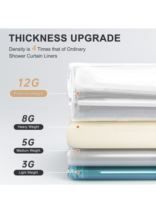 AmazerBath Heavy Duty Shower Curtain 12 Gauge, 72 x 84 Inches Clear with 3 Stones and 12 Grommet Holes, Weighted Plastic - Image 1