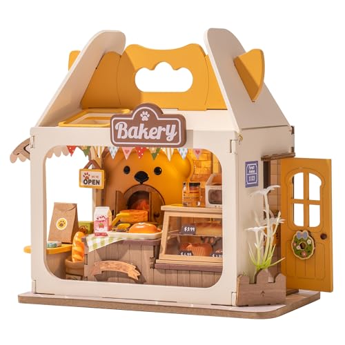 Wowood DIY Mini House Building Teddy Miniature Kit Breadbox, Miniature Lifestyle Bookshelf Decoration, Cute Craft Kits for Women or Girls 14+, Kawaii Gifts Hobbies for Crafters (Teddy's Breadbox) - Image 1