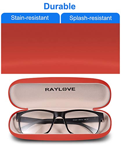 RayLove Unisex Hard Shell Eyeglasses Cases, Protective Case For Glasses(Red) - Image 4