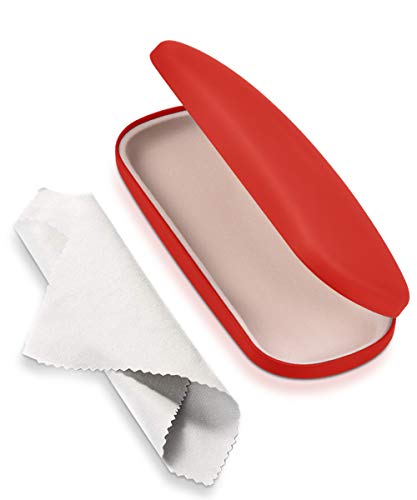 RayLove Unisex Hard Shell Eyeglasses Cases, Protective Case For Glasses(Red) - Image 1