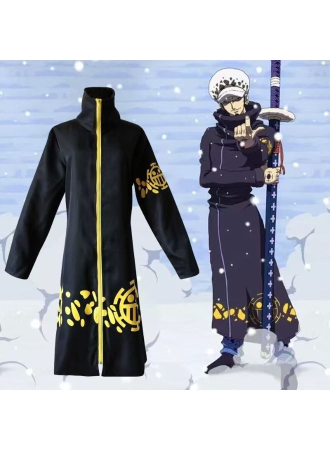 JAYATO Anime One Piece COS costume Anime Trafalgar II and III generation black robe cloak costume L for Kids & Teens - Image 2