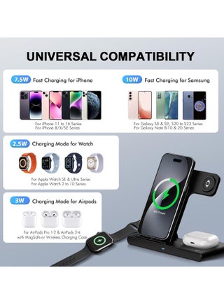 Wireless Charger iPhone Charging Station: 3 in 1 Charger Stand Multiple Devices for Apple - iPhone 15 14 Pro Max 13 12 11 - Watch 9 8 7 6 5 4 3 2 Se - view 2