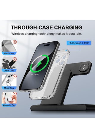 Wireless Charger iPhone Charging Station: 3 in 1 Charger Stand Multiple Devices for Apple - iPhone 15 14 Pro Max 13 12 11 - Watch 9 8 7 6 5 4 3 2 Se - view 3