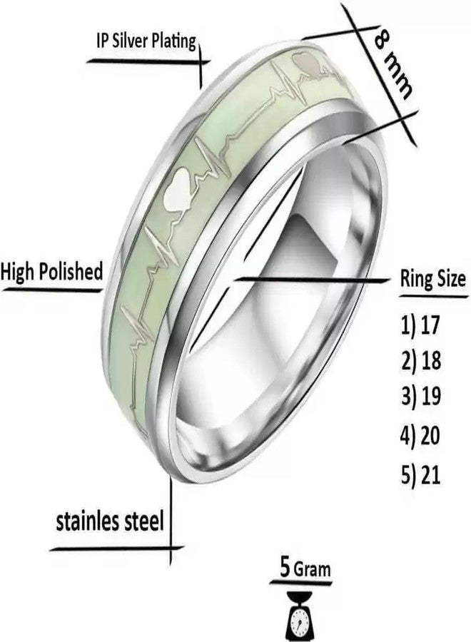 IGA COLLECTION Valentine Stylish Fashionable Latest Combo ECG & Blue Temperature Ring W2 (20) - Image 5