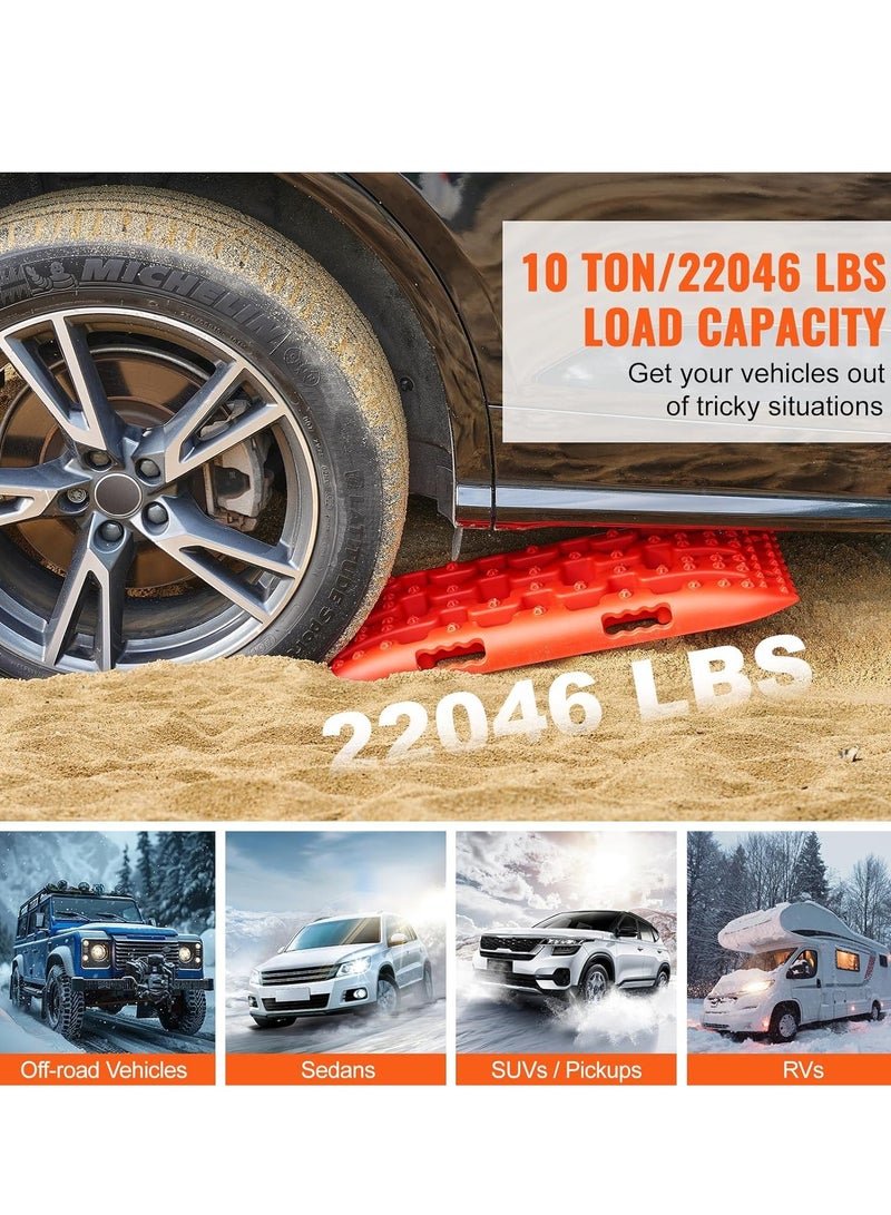 Generic 10 TON Traction Boards with PP Material, Recovery Boards for Off-road Vehicles/Cars/Pickups/SUVs/RVs, Pair Tire Traction Mats on Sand, Mud and Loose Terrain, Short, Black(2 PCS)  - Image 2