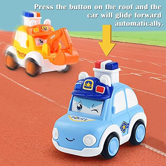 4PCS PULL BACK CARS TOYS ARE SUITABLE FOR THREE-YEAR-OLD CHILDREN. TODDLER PUSH GO TOY WIND UP CARS，FRICTION POWERED PRESS VEHICLES INFANT BIRTHDAY GIFT FOR BOYS AND GIRLS. - Image 4