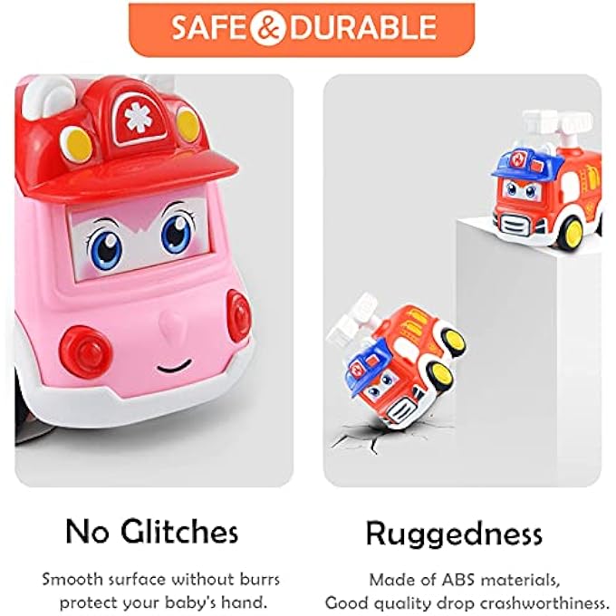 4PCS PULL BACK CARS TOYS ARE SUITABLE FOR THREE-YEAR-OLD CHILDREN. TODDLER PUSH GO TOY WIND UP CARS，FRICTION POWERED PRESS VEHICLES INFANT BIRTHDAY GIFT FOR BOYS AND GIRLS. - Image 5