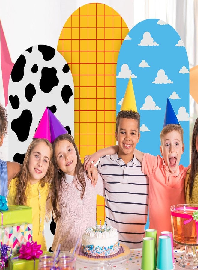 Gaiaring 3 Pcs Cartoon Arch Backdrop Cover Set 4FT 5FT 6FT Backdrop Stand Cover Spandex Arch Stand Covers for Wedding Ceremony Birthday Banquet Boys Girls Baby Shower Decoration - Image 5
