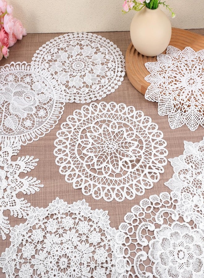 Eldraqth Doilies for Tables, 9 Pcs 10 Inch Handmade Crochet Doilies Vintage Lace Placemats Rustic Table Coasters for Home Kitchen Dining Room Wedding Birthday Party Christmas Vase Decoration (White) - Image 4