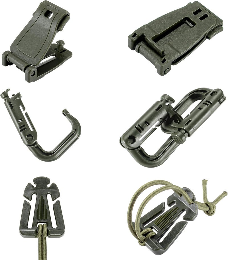 BOOSTEADY 36PCS Attachments for Tactical Backpack Vest Belt,D-Ring Grimloc Locking Gear Clip, Web Dominator Elastic Strings, Strap Management Tool Buckle,Hydration Tube Clips,Key Ring,MOLLE Bag - Image 2