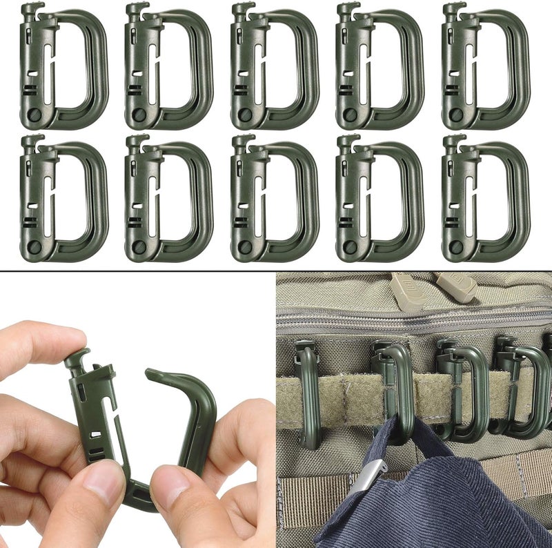 BOOSTEADY 36PCS Attachments for Tactical Backpack Vest Belt,D-Ring Grimloc Locking Gear Clip, Web Dominator Elastic Strings, Strap Management Tool Buckle,Hydration Tube Clips,Key Ring,MOLLE Bag - Image 3