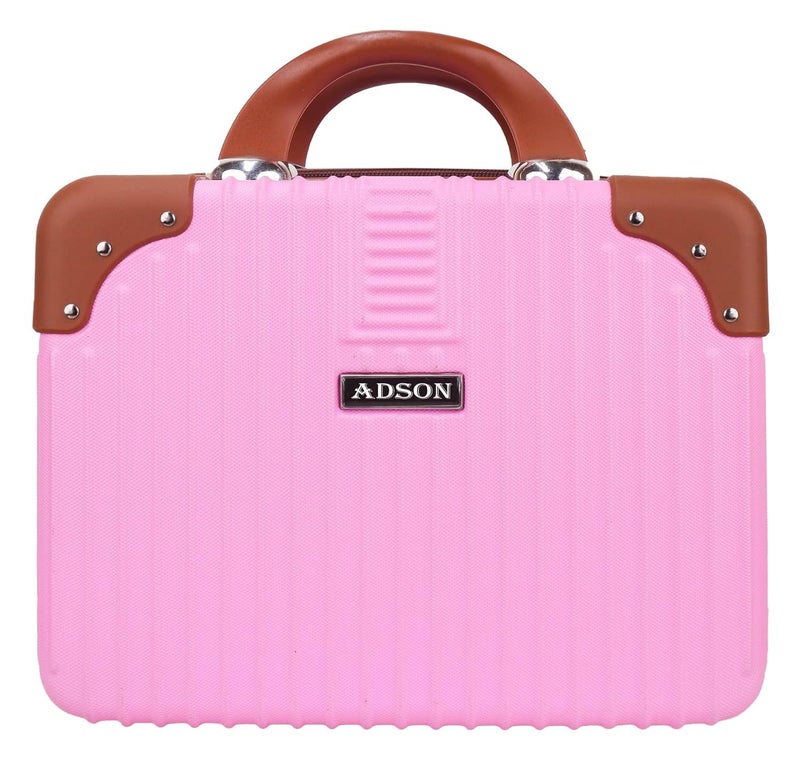 Adson Travel Make up Train Case, Waterproof Portable Hard Shell Cosmetic Case Luggage Mini Suitcase Makeup Brushes Bag Toiletry Organizer Portable Makeup Carrying Case (Pastel Pink) - Image 2