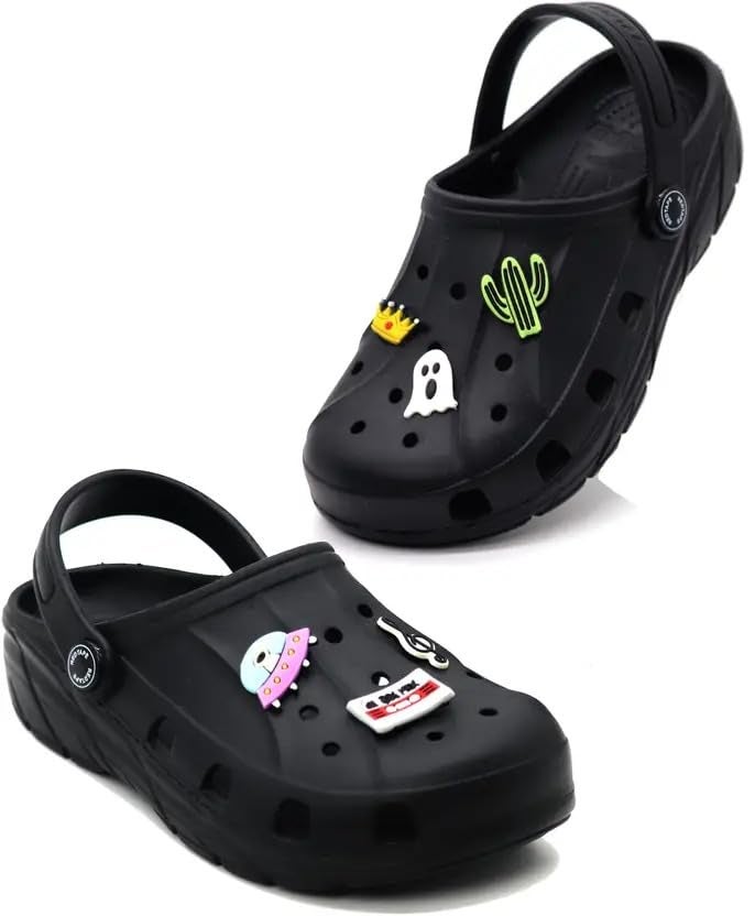 Red Tape Kid's Rover Stylish Clogs || Indoor & Outdoor Sandals Clogs for Kids Black - Image 5