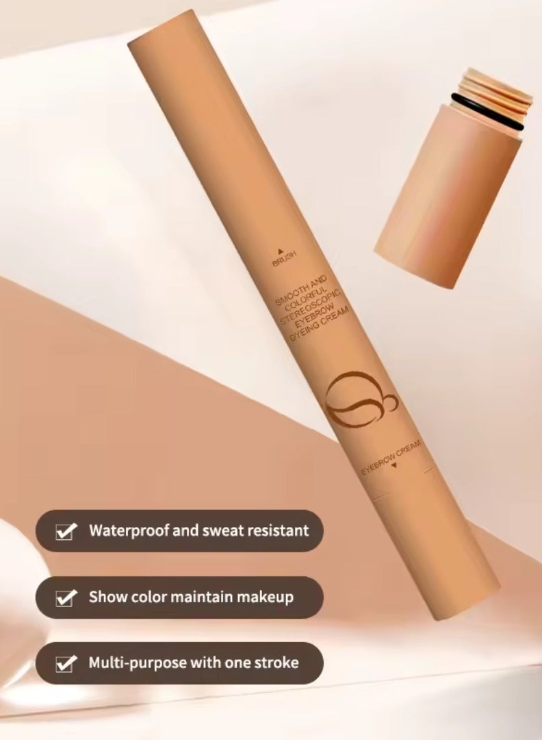 OCHEAL Eyebrow Dyeing Cream 2 in 1 Shaped Stereo and Holding Makeup Smooth Colorful Stereoscopic Eyebrow Cream Waterproof Sweatproof Quick Dry Eyebrow Dyeing Pencil Honey Tea 01 - Image 5