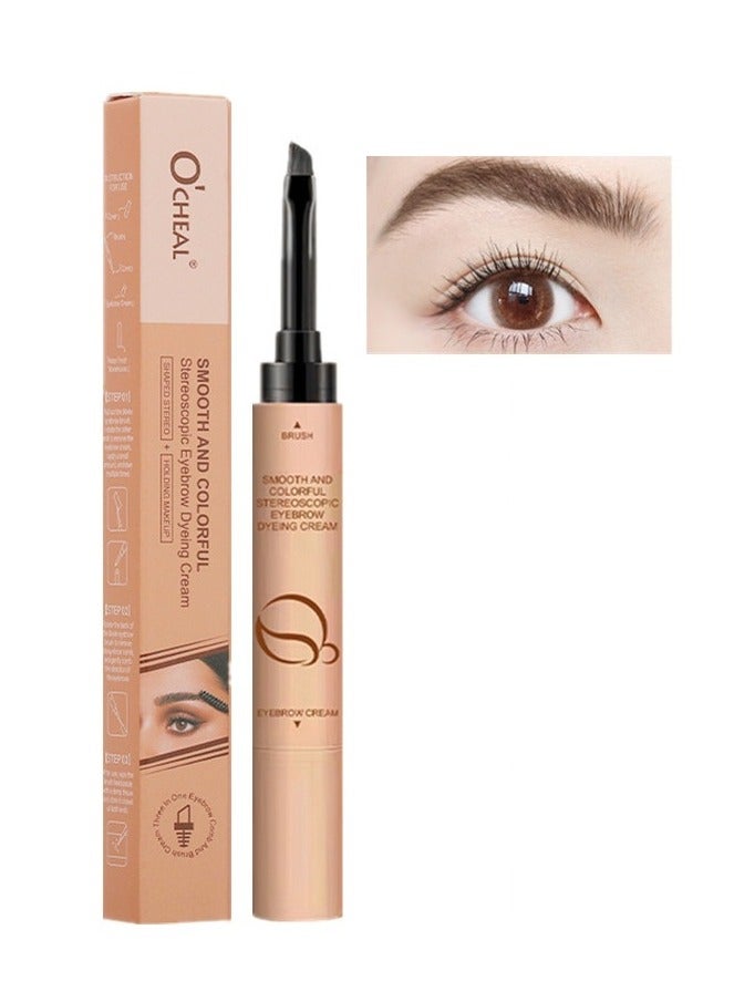 OCHEAL Eyebrow Dyeing Cream 2 in 1 Shaped Stereo and Holding Makeup Smooth Colorful Stereoscopic Eyebrow Cream Waterproof Sweatproof Quick Dry Eyebrow Dyeing Pencil Honey Tea 01 - Image 1