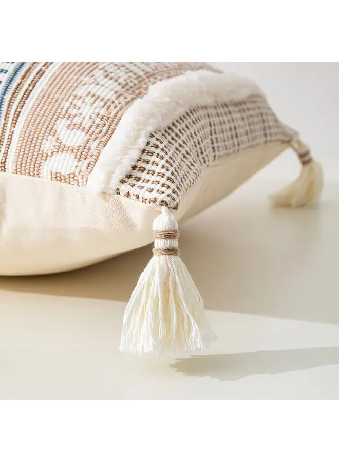 Boho Geometric Throw Pillow Prague Coffee Color 19 69x11 81 Inch Fringe Tassel - Image 4
