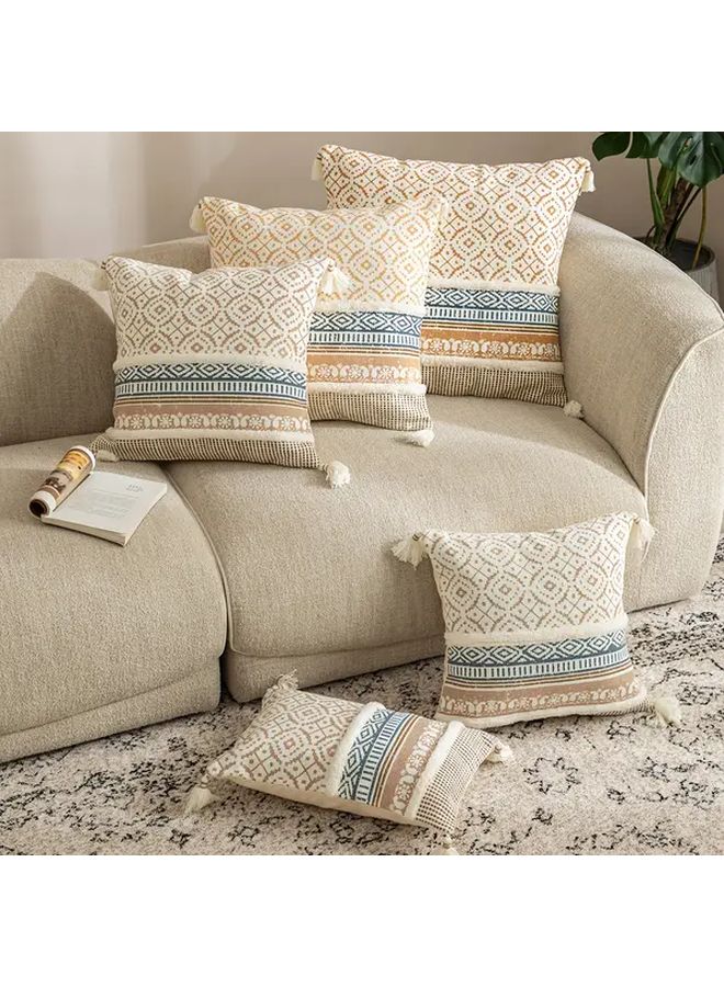 Boho Geometric Throw Pillow Prague Coffee Color 19 69x11 81 Inch Fringe Tassel - Image 2