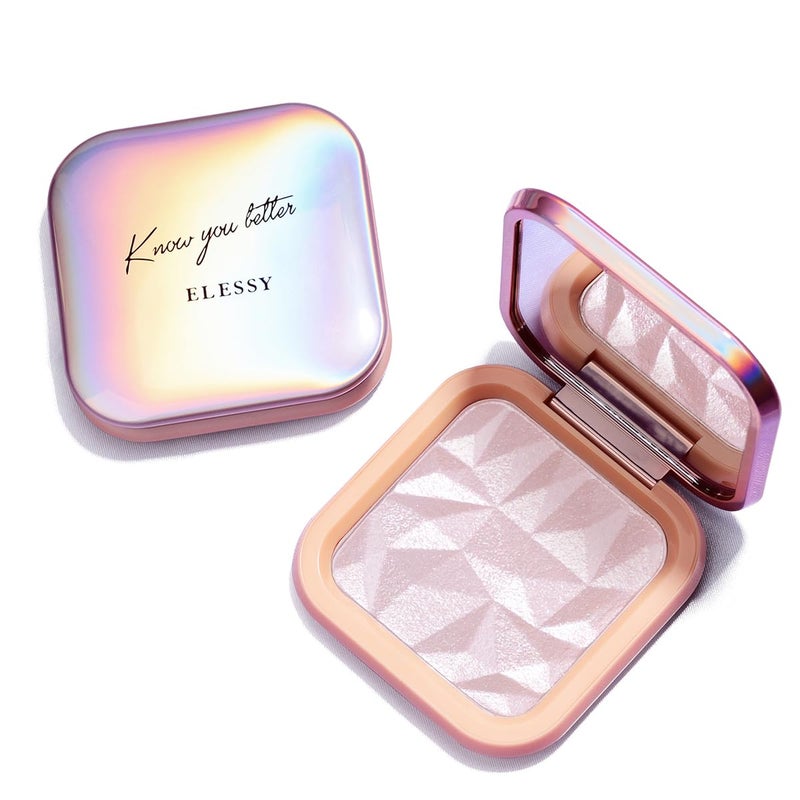 ELESSY Highlighter Makeup Palette Glitter Pink Highlighter Palette Shimmer Highlighter Powder Suit All Skin TonesDAWN GLOW
