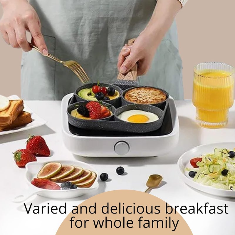 Wrixty Egg Frying Pan Breakfast Pan Even Heating Non Stick Egg Pan Aluminium Alloy Pancake Pan with Comfortable Handle for Frying Eggs Making Pancakes and Burgers Multi Color - Image 4