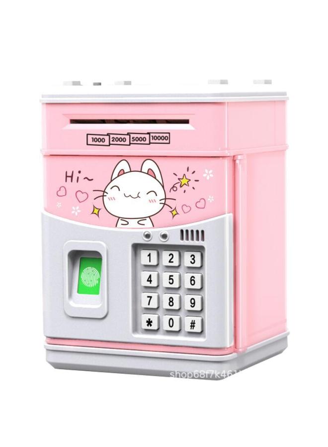 Simulation Fingerprint Piggy Bank Music Automatic Roll Money ATM Password Box Piggy Bank Children's Toys-Color:227-6 Happy Cat (english) - Image 1