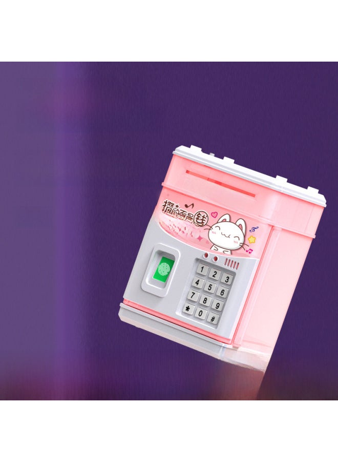 Simulation Fingerprint Piggy Bank Music Automatic Roll Money ATM Password Box Piggy Bank Children's Toys-Color:227-6 Happy Cat (english) - Image 5