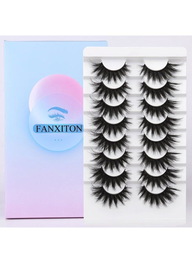 FANXITON False Eyelashes Fluffy Mink Lashes 20 MM Long False Lashes 9D Cat-eye Volume Faux Mink Lashes Pack 8 Pairs by FANXITON  - Image 5