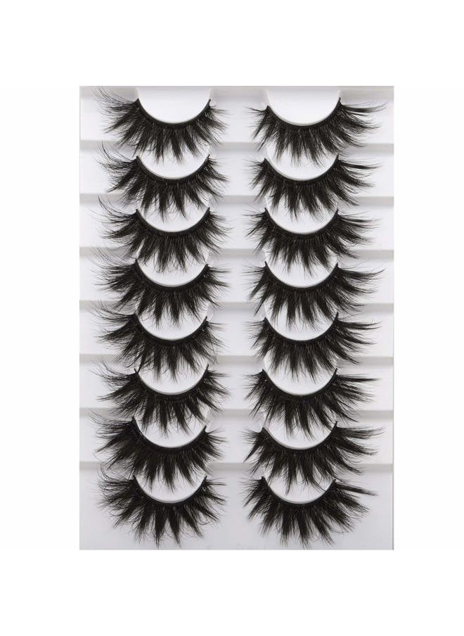 FANXITON False Eyelashes Fluffy Mink Lashes 20 MM Long False Lashes 9D Cat-eye Volume Faux Mink Lashes Pack 8 Pairs by FANXITON  - Image 1