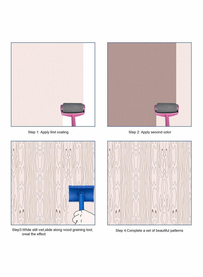 Y&D Wood Texture Roller Graining Tool, Rubber DIY Art Wallpaper Imitation Grain Painting Tool - Image 4