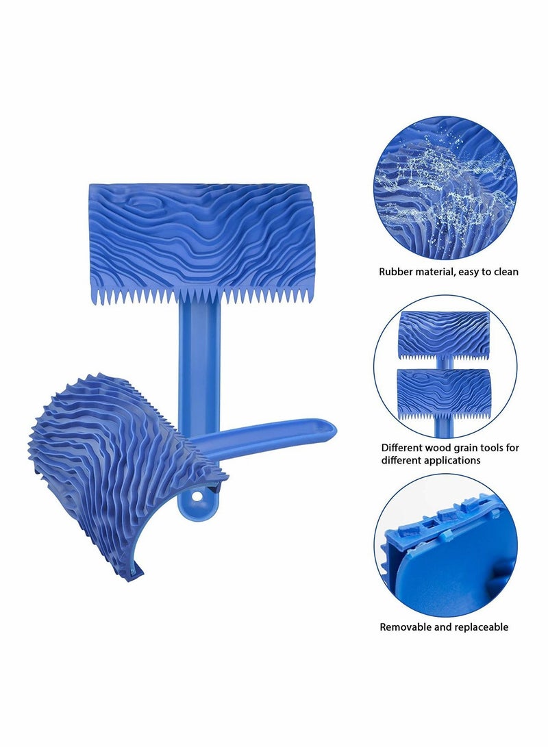 Y&D Wood Texture Roller Graining Tool, Rubber DIY Art Wallpaper Imitation Grain Painting Tool - Image 2