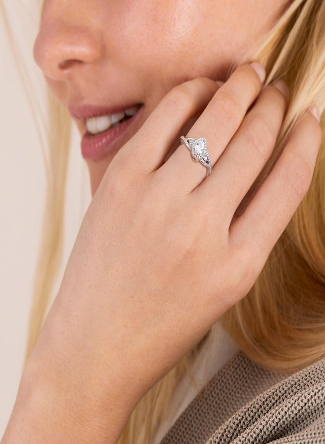 MANBU Sterling Silver Urn Ring for Ashes: Women Teardrop Cubic Zirconia Ash Infinity Ring Memorial Cremation Jewelry Bereavement Keepsakes Gift for Loss of a Loved One (Size 6) - Image 2