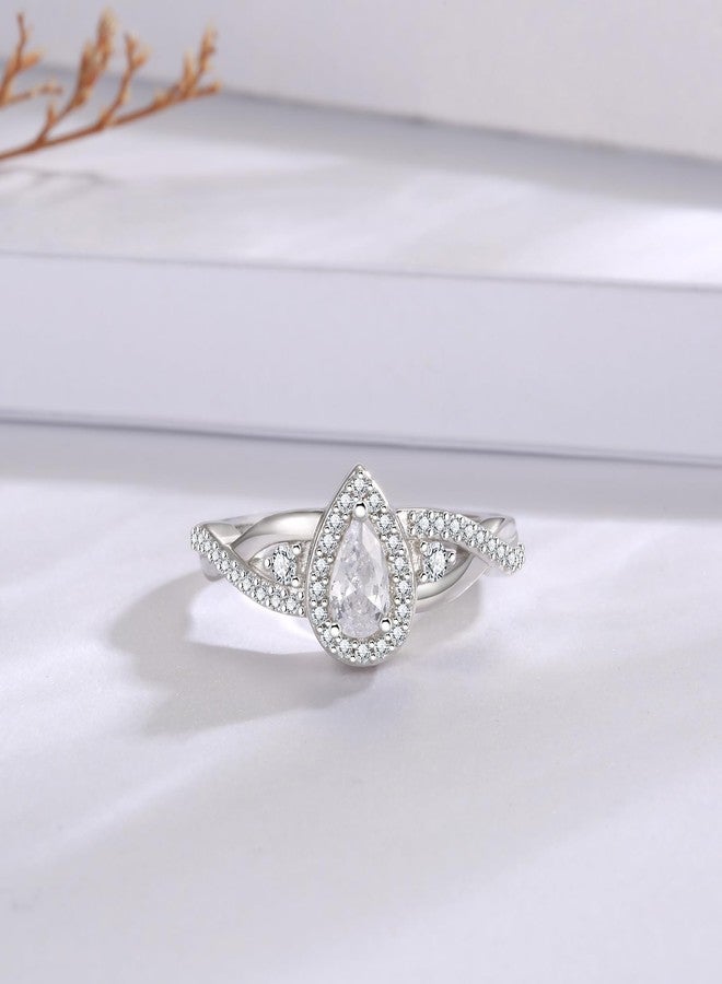 MANBU Sterling Silver Urn Ring for Ashes: Women Teardrop Cubic Zirconia Ash Infinity Ring Memorial Cremation Jewelry Bereavement Keepsakes Gift for Loss of a Loved One (Size 6) - Image 3