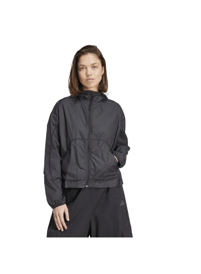 adidas Adidas W Ce Q2 Wb Black Windbreaker Jackets For Women
