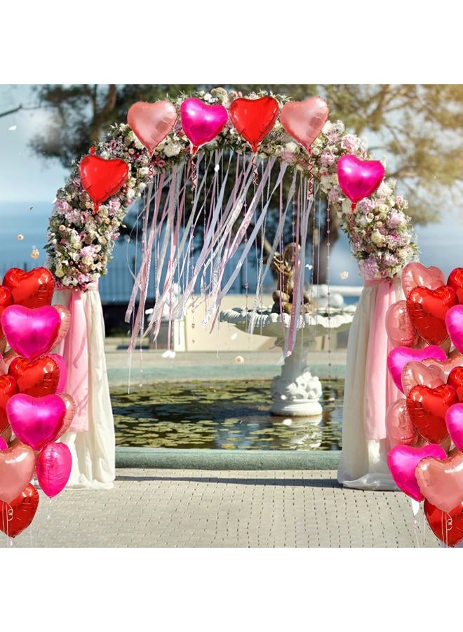 Oarkive 15pcs Valentines Balloons Heart Shaped Balloons Valentines Day Heart Balloons Heart Foil Balloons Metallic Mylar Heart Balloons for Wedding Birthday Heart Party Decor Heart Baby Shower Decorations - Image 5