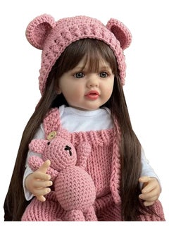OLUDENIZ Baby Doll Realistic Full Silicone Baby Doll with Teddy Bear – 55 cm Tall, – Lifelike Features and Fashionable Outfits  - Image 1