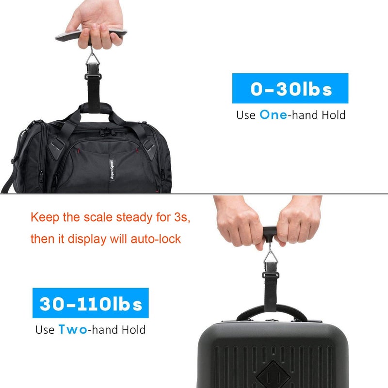 LUXEBELL Digital Luggage Scale Gift for Traveler Suitcase Handheld Weight Scale 110lbs Silver  - Image 4