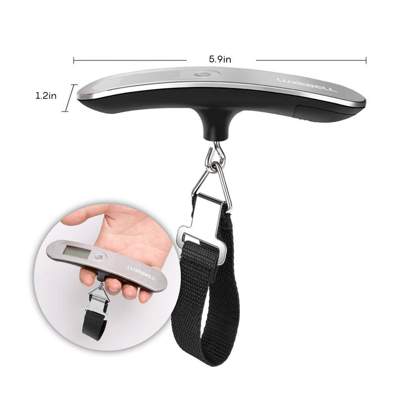LUXEBELL Digital Luggage Scale Gift for Traveler Suitcase Handheld Weight Scale 110lbs Silver  - Image 3