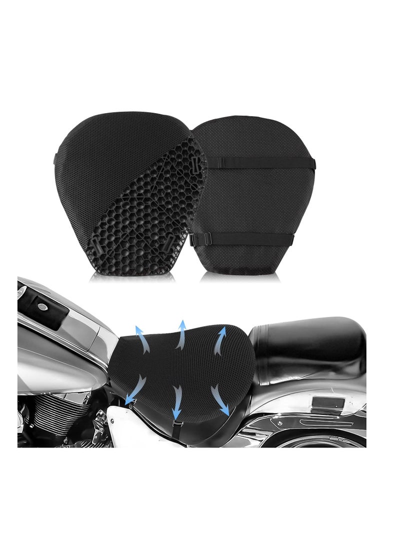 Excefore Motorcycle Seat Cushion, Foldable 3D Honeycomb Structure Shock Absorption Breathable Motorcycle Accessories Gel Seat Pad Cover, Enhance Your Motorcycle Comfort - Image 1