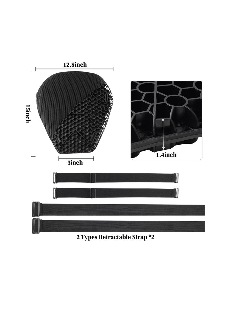 Excefore Motorcycle Seat Cushion, Foldable 3D Honeycomb Structure Shock Absorption Breathable Motorcycle Accessories Gel Seat Pad Cover, Enhance Your Motorcycle Comfort - Image 4
